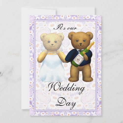 ,Teddy Bears tall Wedding Invite - Invitation