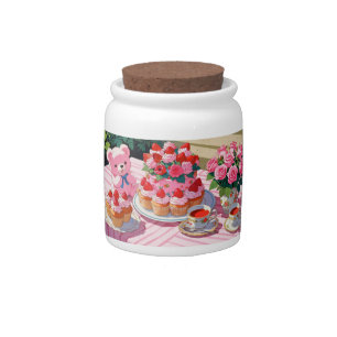 Teddy Bear's Tea Party Candy Jar