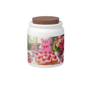 Teddy Bear's Tea Party Candy Jar