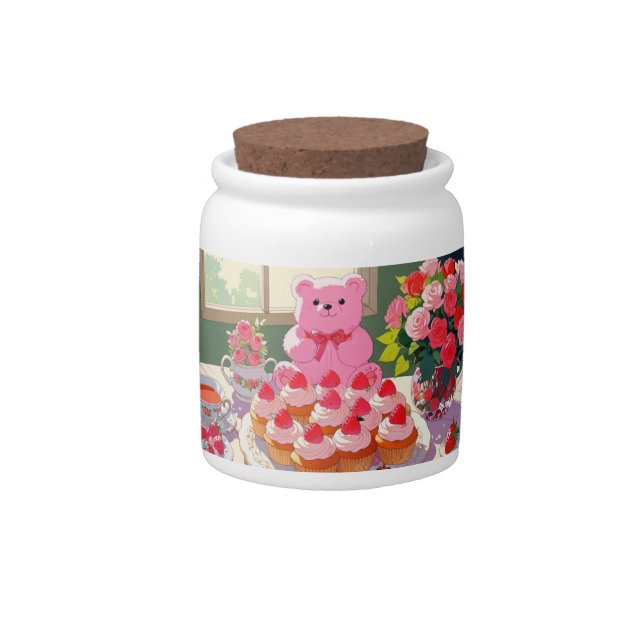 Teddy Bear's Tea Party Candy Jar (Front)