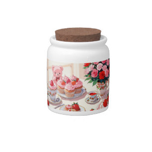 Teddy Bear's Tea Party Candy Jar