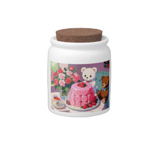 Teddy Bear's Tea Party Candy Jar