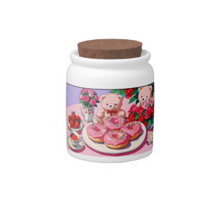 Teddy Bear's Tea Party Candy Jar