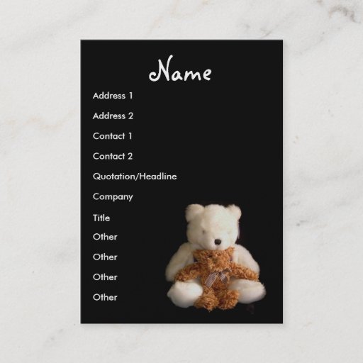 Customizable Teddy Bears Teacher Business Card - Customizable