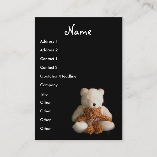 Teddy Bears Teacher Business Card - Customizable (Front)