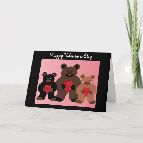 Teddy Bears Valentine Greeting Holiday Card