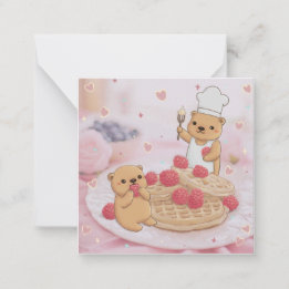 Teddy Bears & Waffles Note Card