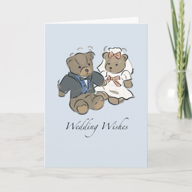 Teddy Bears Wedding Congratulations Bride and Groo Card (Front)