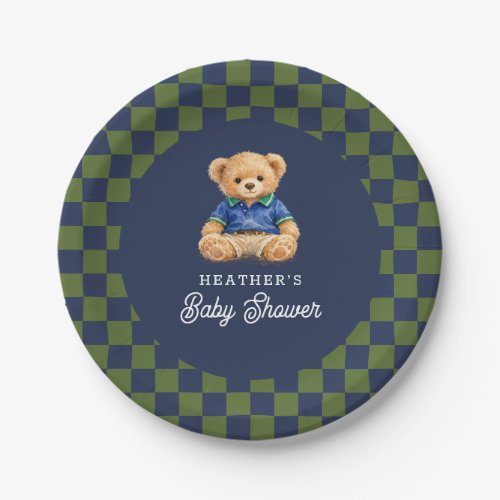 Teddy Beary Checkboard Retro Baby Shower