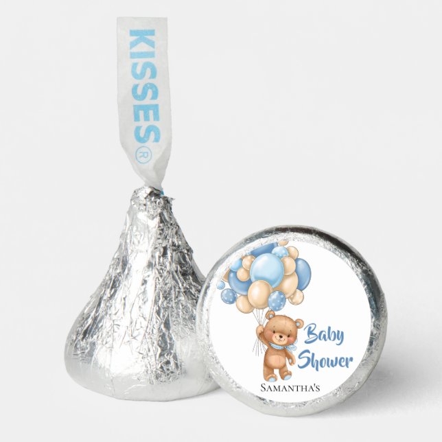 Teddy Boy Baby Shower -White Hershey®'s Kisses® (Front)