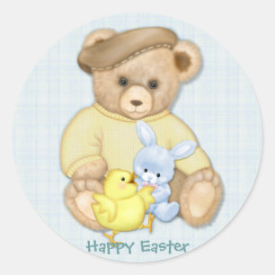 Teddy Boy - Easter Classic Round Sticker