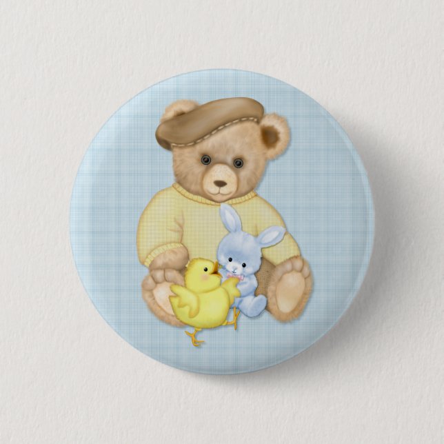Teddy Boy Easter Pinback Button (Front)