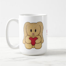 Teddy Bunny with cursive name personalized mug