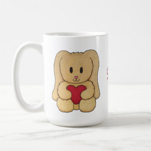 Teddy Bunny with cursive name personalized mug