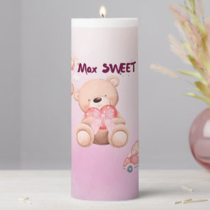 teddy candel pillar candle