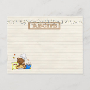 teddy chef recipe card