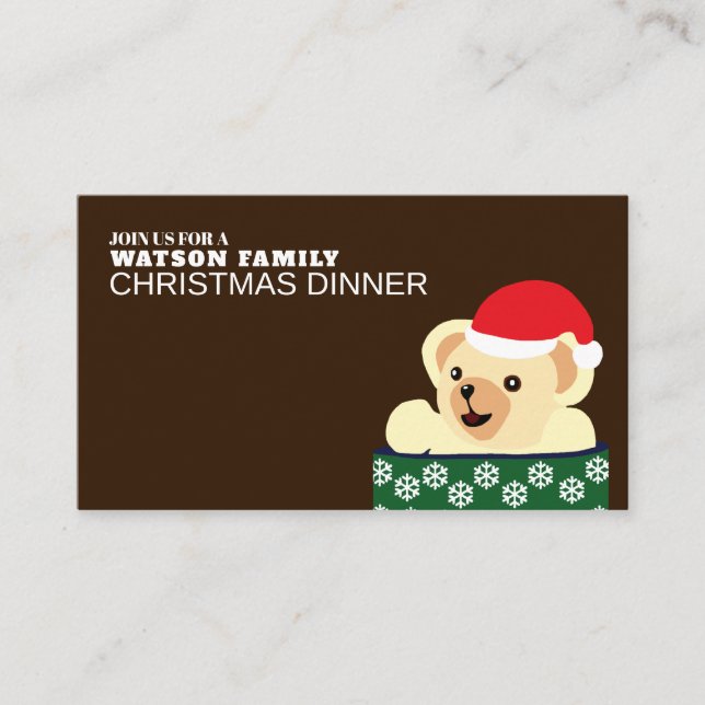 Teddy Christmas, Christmas Party Ticket Invitation (Front)