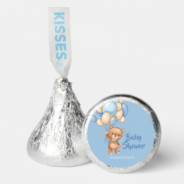 Teddy Girl baby shower -Blue Hershey®'s Kisses® (Front)