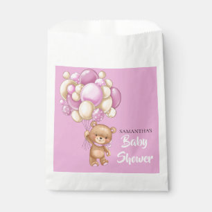 Teddy Girl Baby Shower -Pink Favor Bag