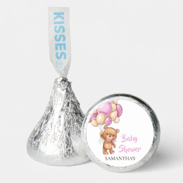 Teddy Girl Baby Shower -White Hershey®'s Kisses® (Front)