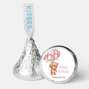 Teddy Girl Happy Birthday -White Hershey®'s Kisses®