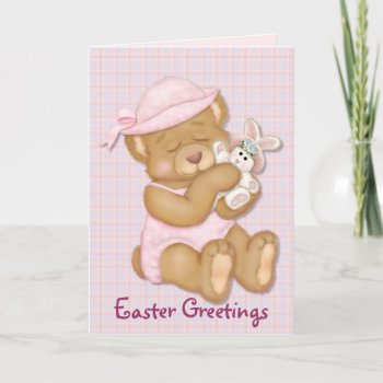 Teddy Girl Pink Holiday Card by Spice at Zazzle