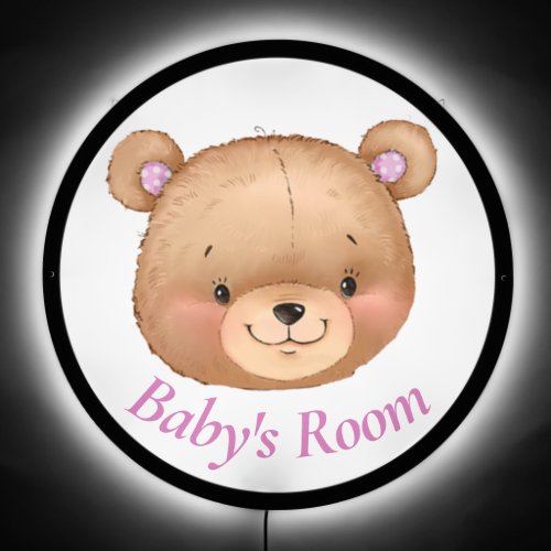 Teddy Girl Pink  LED Sign