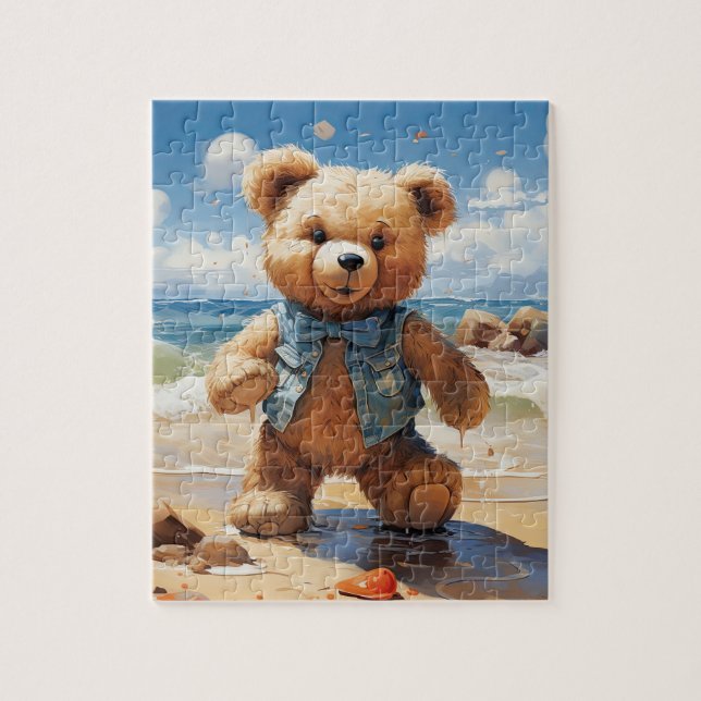 Teddy goes to the Beach! Bear puzzle (Vertical)