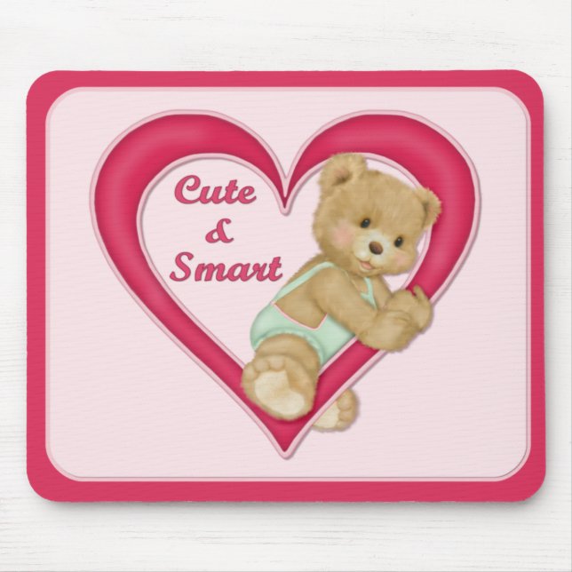 Teddy Heart Mouse Pad (Front)