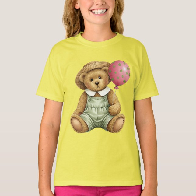  Teddy in a Velvet Jumpsuit with a Balloon T-Shirt (Front)