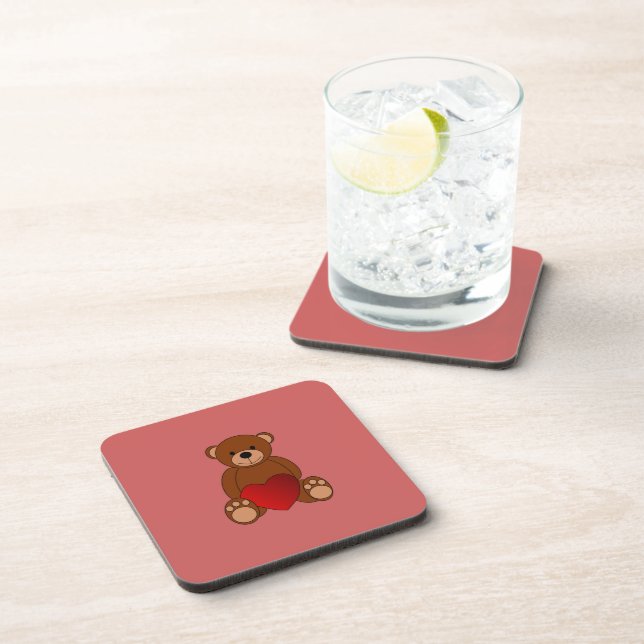 Teddy Love Beverage Coaster (Right Side)