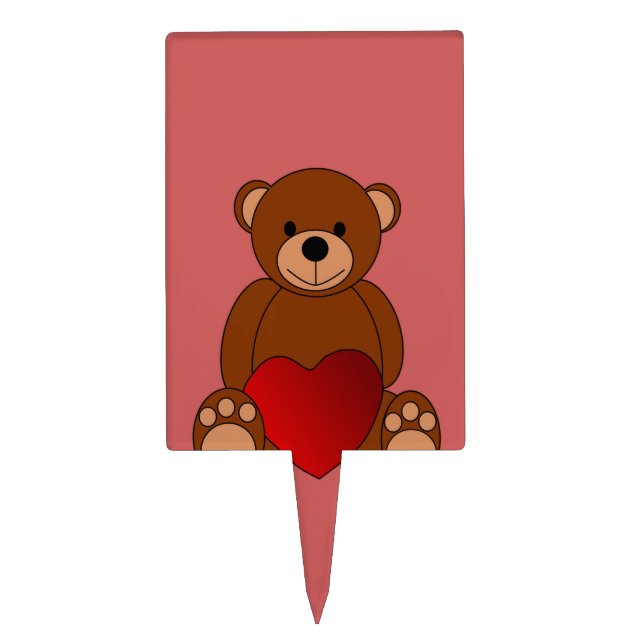 Teddy Love Cake Topper (Front)