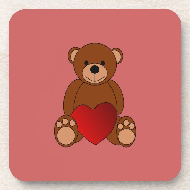Teddy Love Drink Coaster (Front)