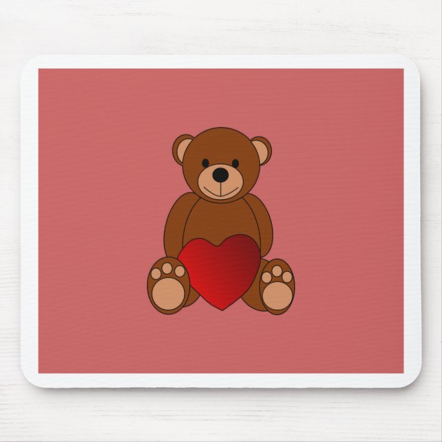 Teddy Love Mouse Pad (Front)