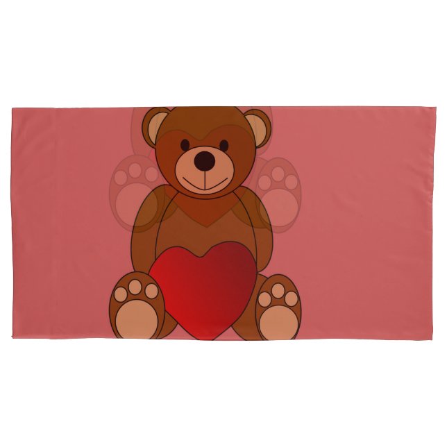 Teddy Love Pillow Case (Front-Left)