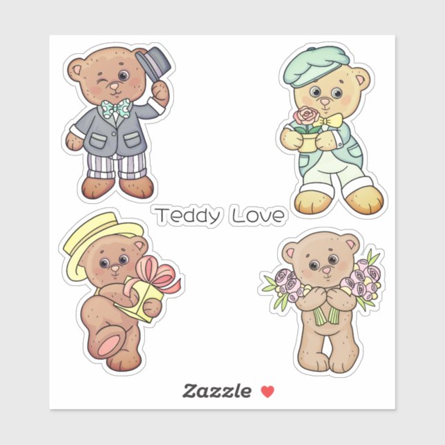 Teddy Love Sticker (Sheet)
