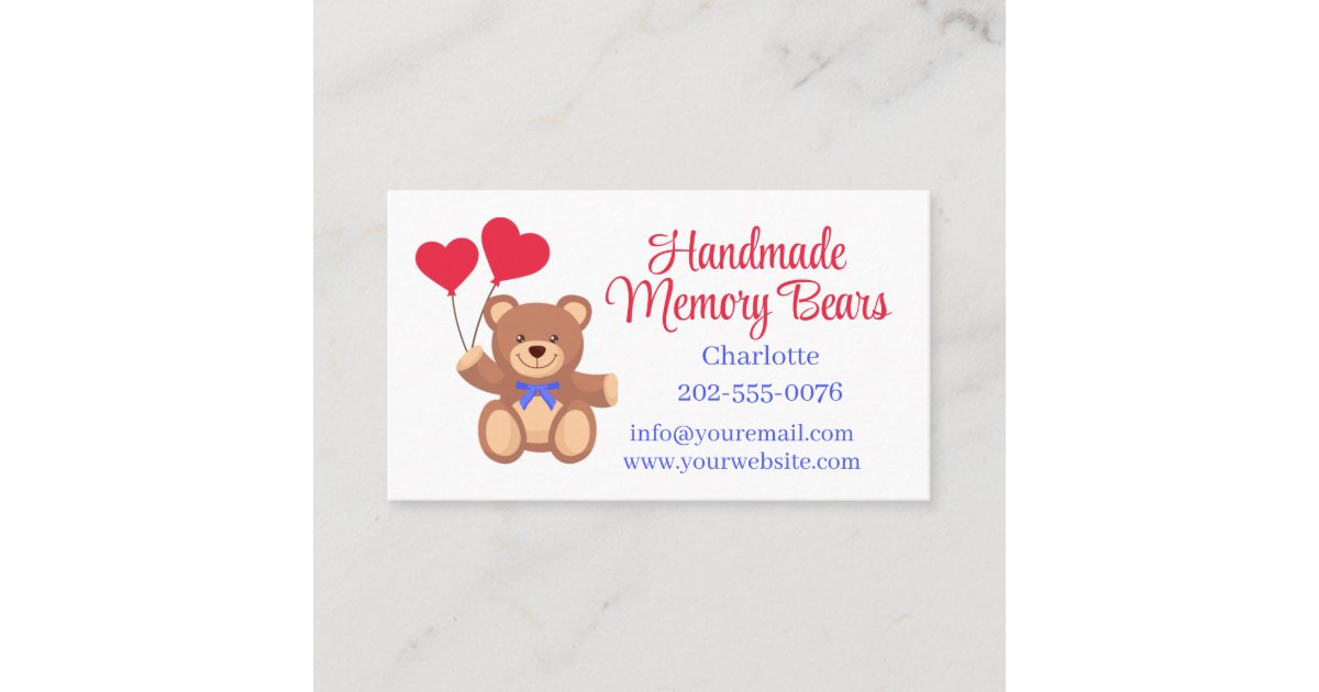 Teddy Memory Bear Business Card | Zazzle