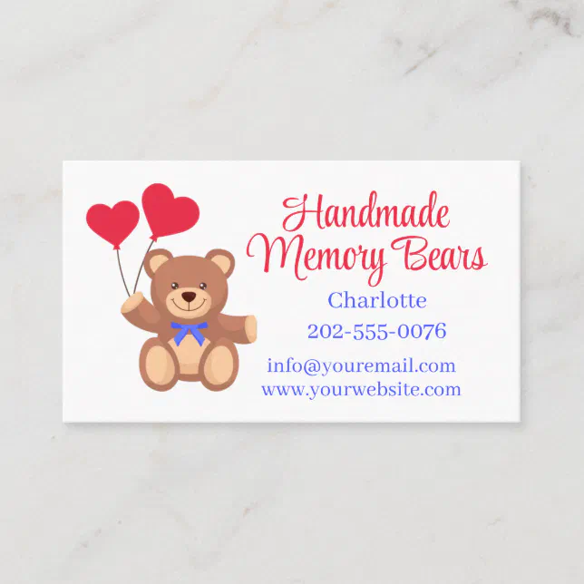 Teddy Memory Bear Business Card | Zazzle