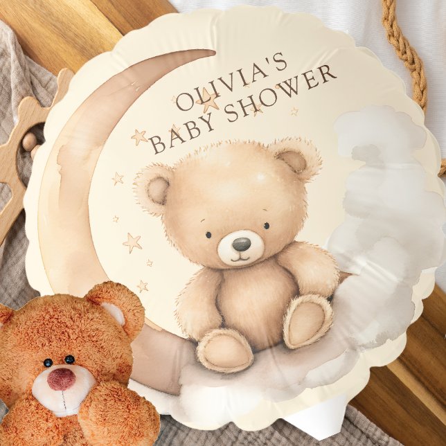 Teddy Moon Baby Shower Balloon (Creator Uploaded)