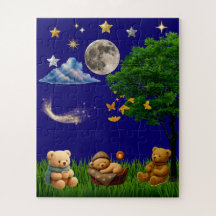 Teddy Night Park Aesthetic Jigsaw Puzzle