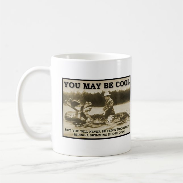 Teddy on a Moose Funny Mug (Left)