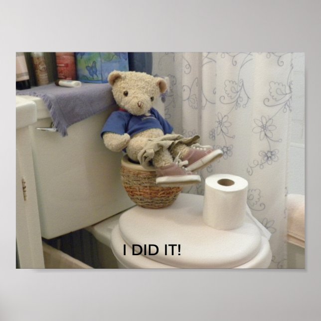 Teddy On Potty Poster (Front)