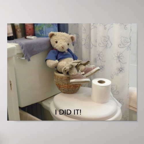 Teddy On Potty Poster