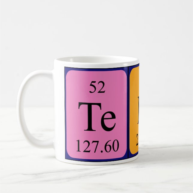 Teddy periodic table name mug (Left)