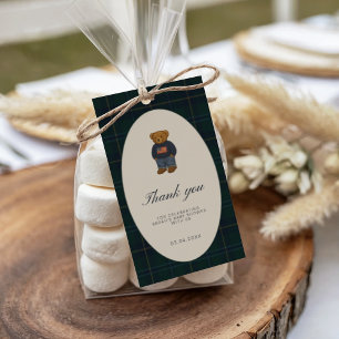 Teddy Polo Bear Baby Shower Favor Tag