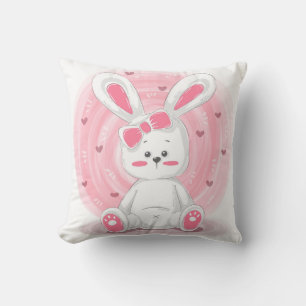 Teddy Rabbit Throw Pillow