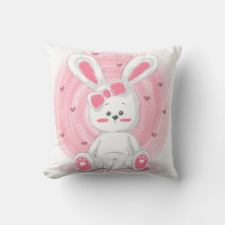 Teddy Rabbit Throw Pillow
