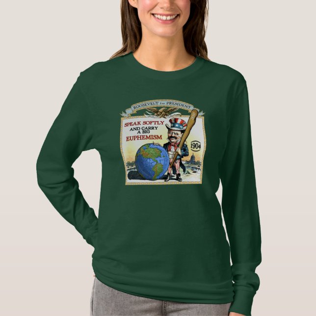 Teddy Roosevelt 1904 Campaign (Ladies Dark Shirt) T-Shirt (Front)