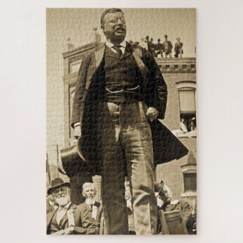 Teddy Roosevelt 1905 Stereoview Card Vintage Jigsaw Puzzle