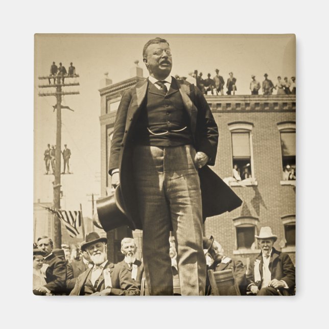 Teddy Roosevelt 1905 Stereoview Card Vintage Magnet (Front)